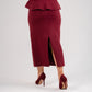 Love Laura Knit Midi Skirt In Burgundy