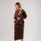 Love Laura Knit Midi Skirt In Chocolate