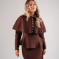 Love Laura Knit Peplum Top In Chocolate