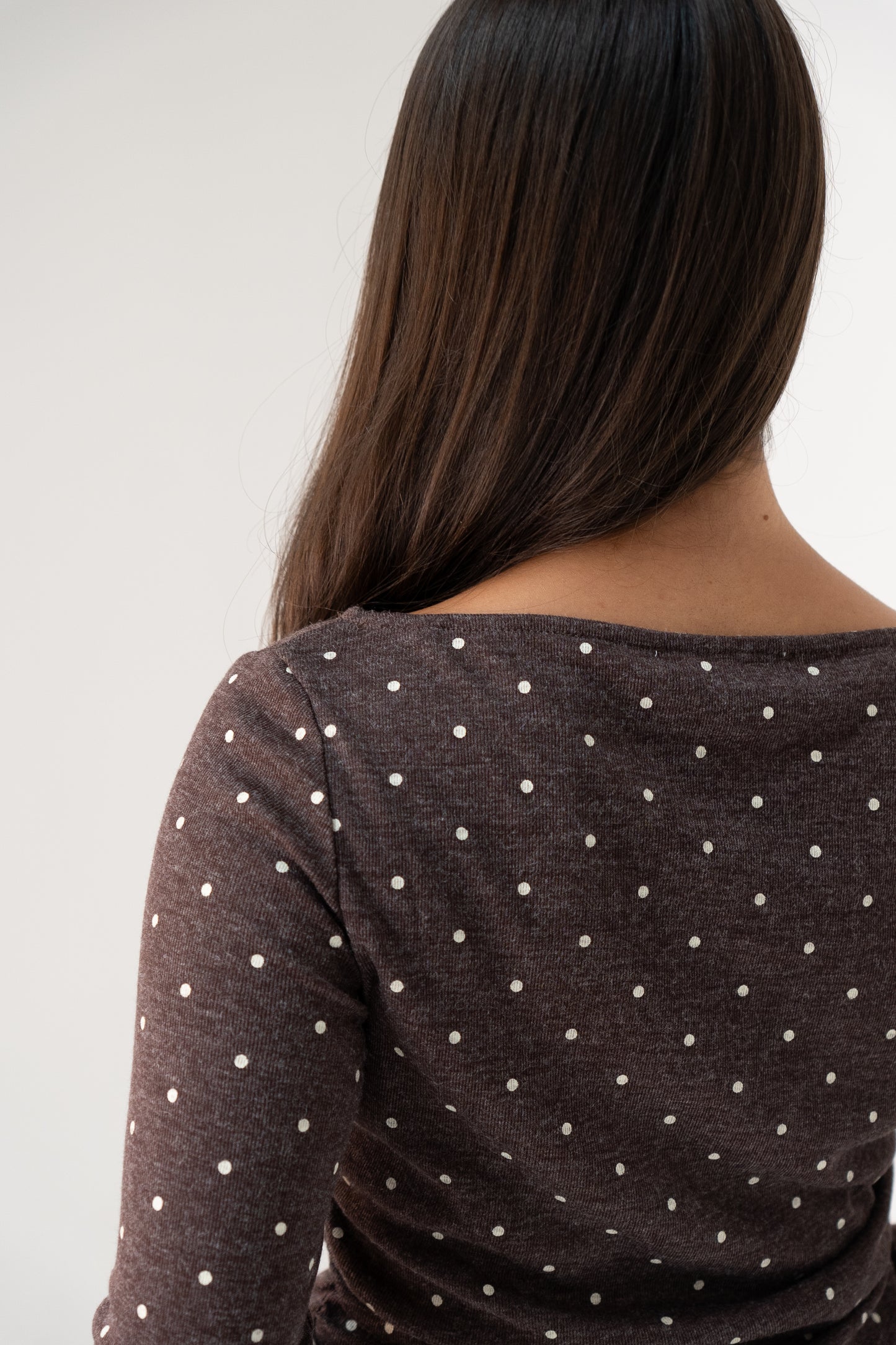 Millie Polka Dot Top In Chocolate