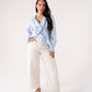 Holly Pleat & Ruffle Blouse In Blue