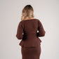 Love Laura Knit Peplum Top In Chocolate