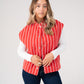 Kiera Stripe Waistcoat In Red