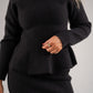 Love Laura Knit Peplum Top In Black
