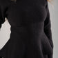 Love Laura Knit Peplum Top In Black