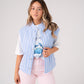 Kiera Stripe Waistcoat In Blue