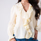 Holly Pleat & Ruffle Blouse In Lemon