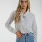 Lily Bow Neck Blouse In White