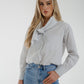 Lily Bow Neck Blouse In White