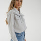 Lily Bow Neck Blouse In White