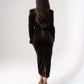 Love Laura Square Neck Velvet Dress In Chocolate