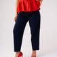 Love Laura Cigarette Trousers In Navy