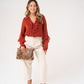Love Laura Ruffle Blouse In Terracotta