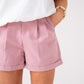 Kiera Belted Shorts In Pink