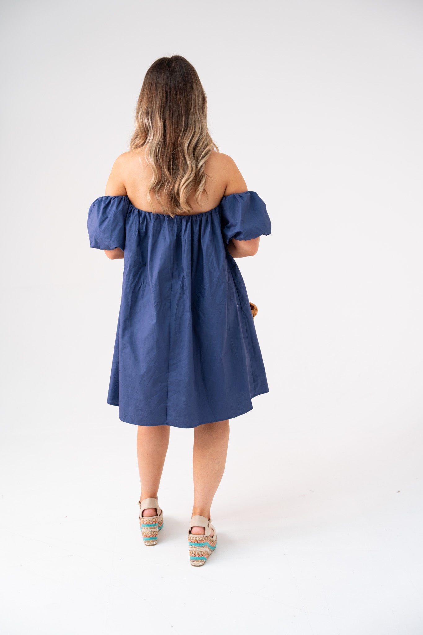 Millie Bardot Dress In Navy
