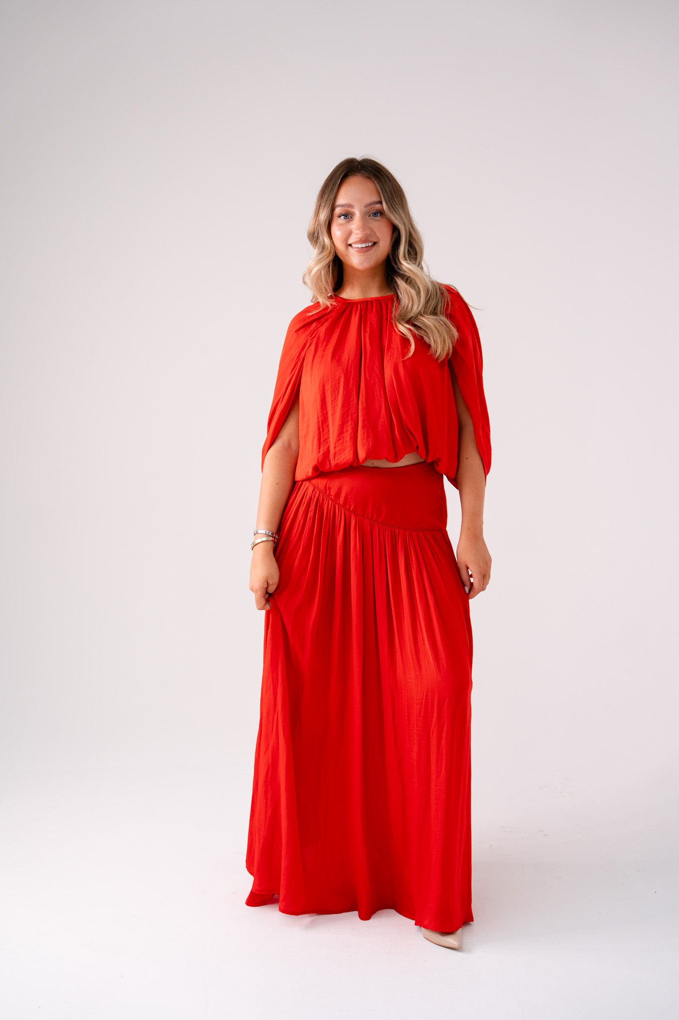Millie Maxi Skirt In Red