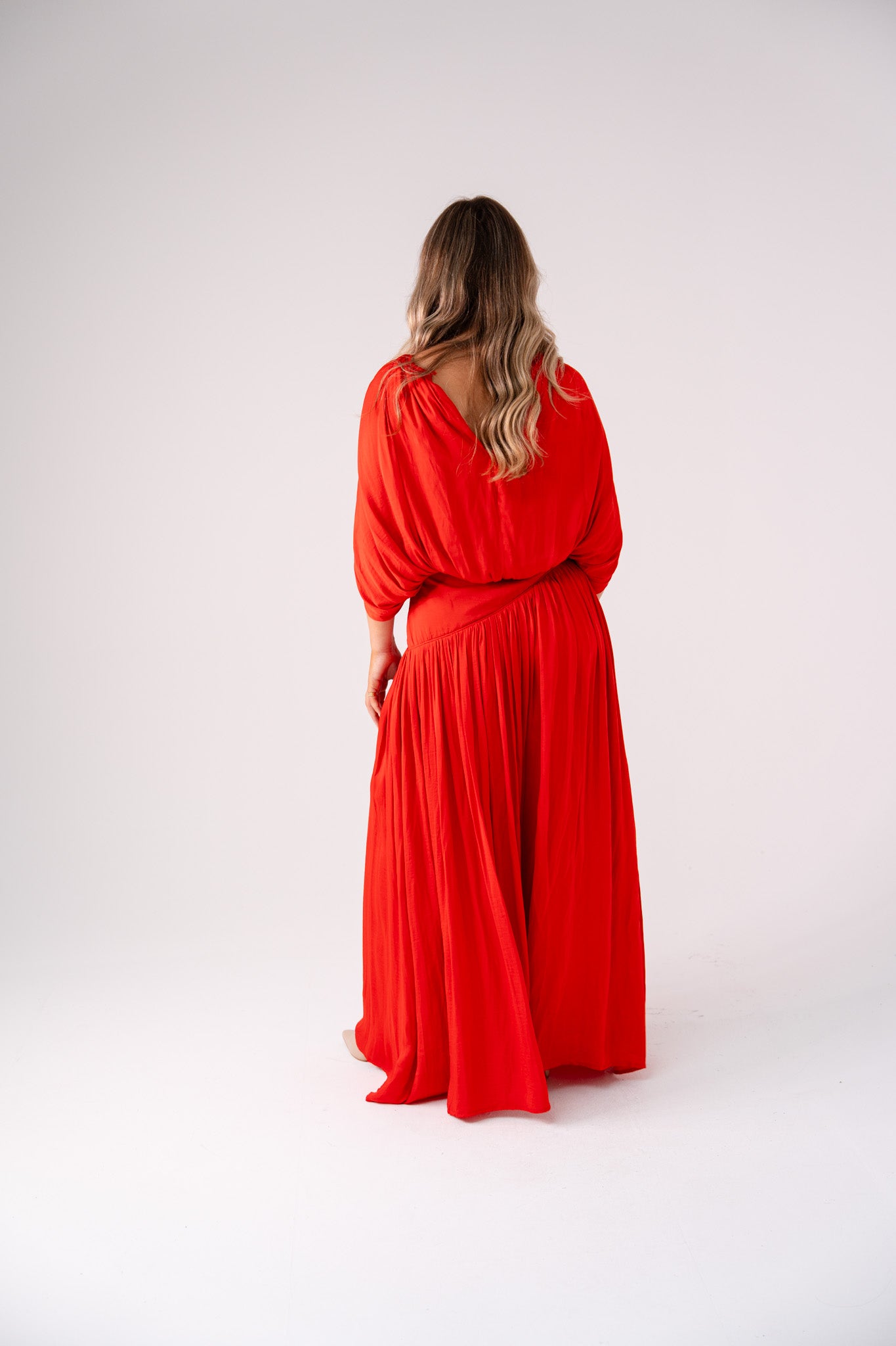 Millie Bubble Hem Top In Red