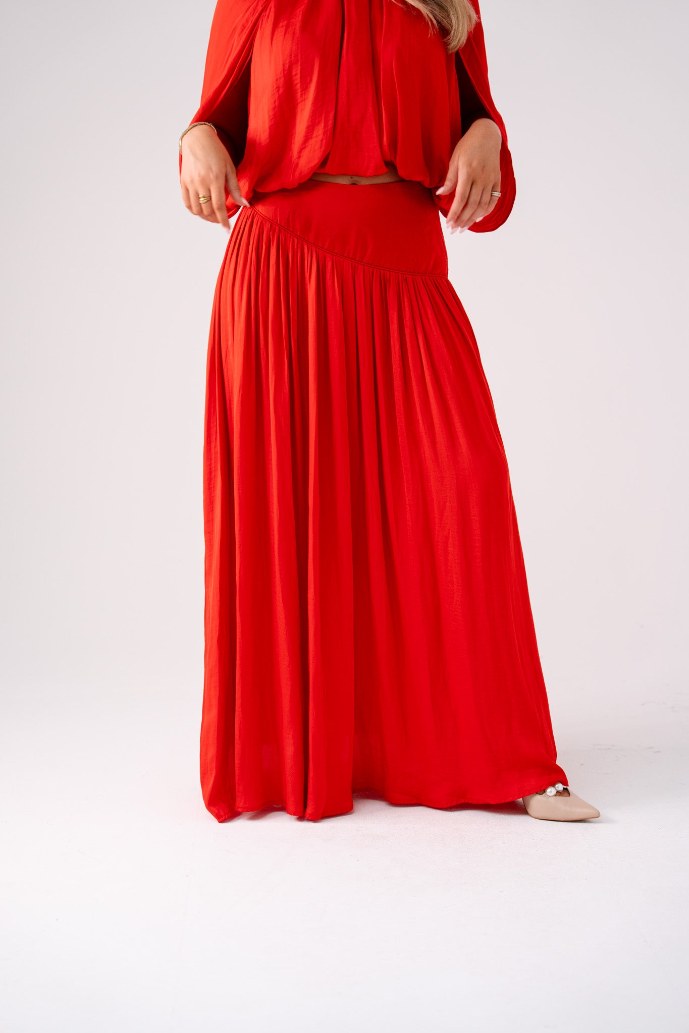 Millie Maxi Skirt In Red