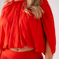 Millie Bubble Hem Top In Red
