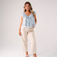 Elsa Sleeveless Ruffle Top In Blue