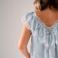 Elsa Sleeveless Ruffle Top In Blue