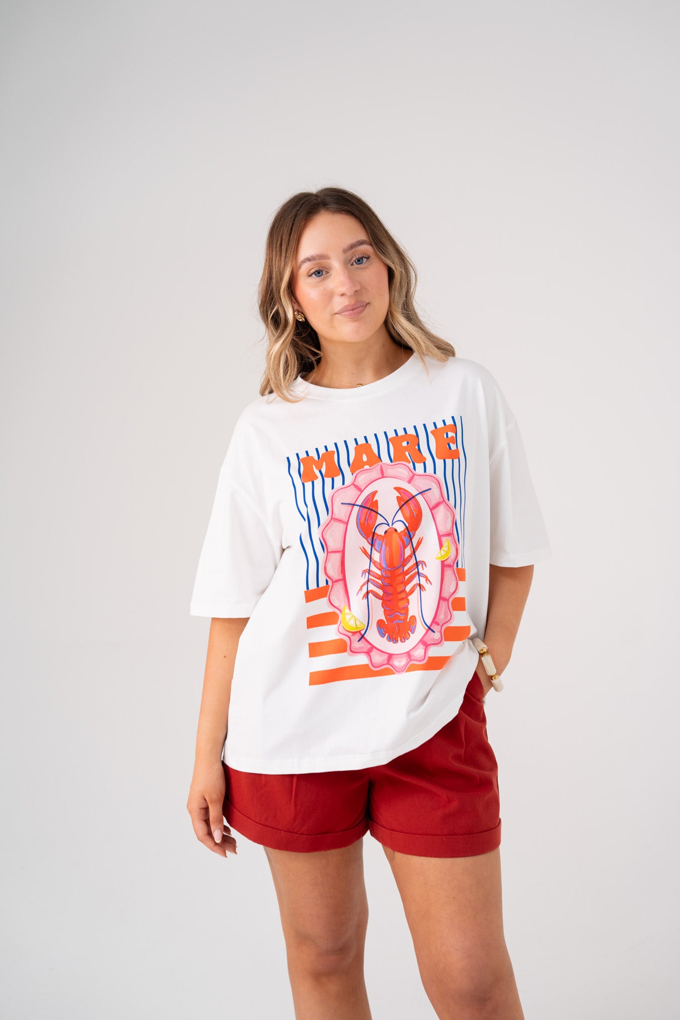 Millie Lobster Graphic T-Shirt In White
