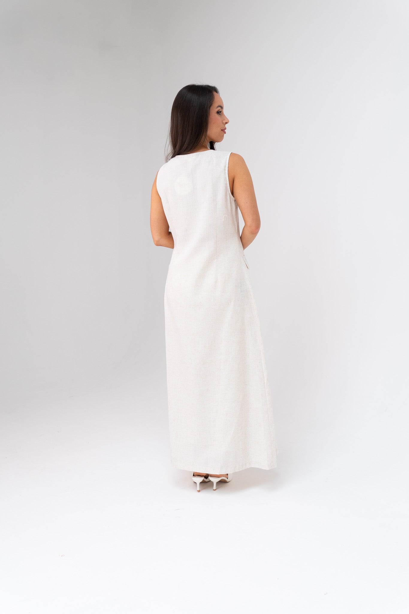 Elsa Longline Waistcoat In Ivory