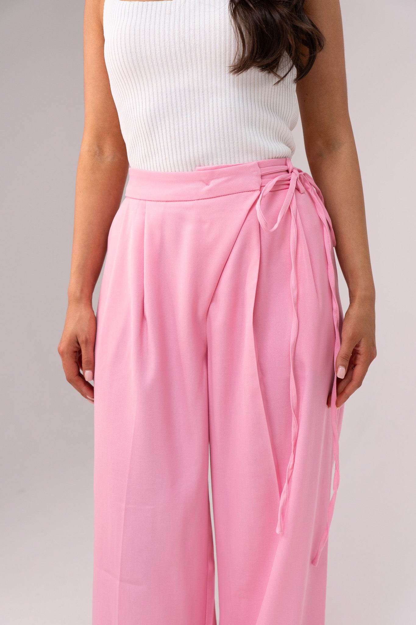 Willow Tie Waist Trousers In Pink