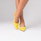 Sadie Faux Croc Slingback In Yellow