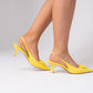 Sadie Faux Croc Slingback In Yellow