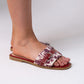 Sadie Buckle Slider In Red Floral