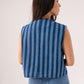 Millie Stripe Waistcoat In Blue