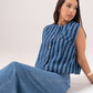 Millie Stripe Waistcoat In Blue