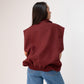 Polly Sleeveless Zip Jacket In Burgundy