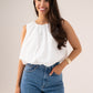 Iris Bubble Hem Top In White