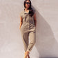 Cora Sleeveless Jumpsuit In Leopard Print
