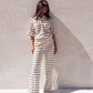 Erica Crochet Trousers In Mono Stripe