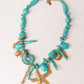 Olive Starfish Charm Necklace In Turquoise