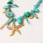Olive Starfish Charm Necklace In Turquoise