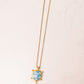 Olive Turtle Pendant Necklace In Turquoise