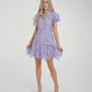 Flynn Puff Sleeve Lace Dress In Lilac