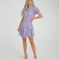 Flynn Puff Sleeve Lace Dress In Lilac