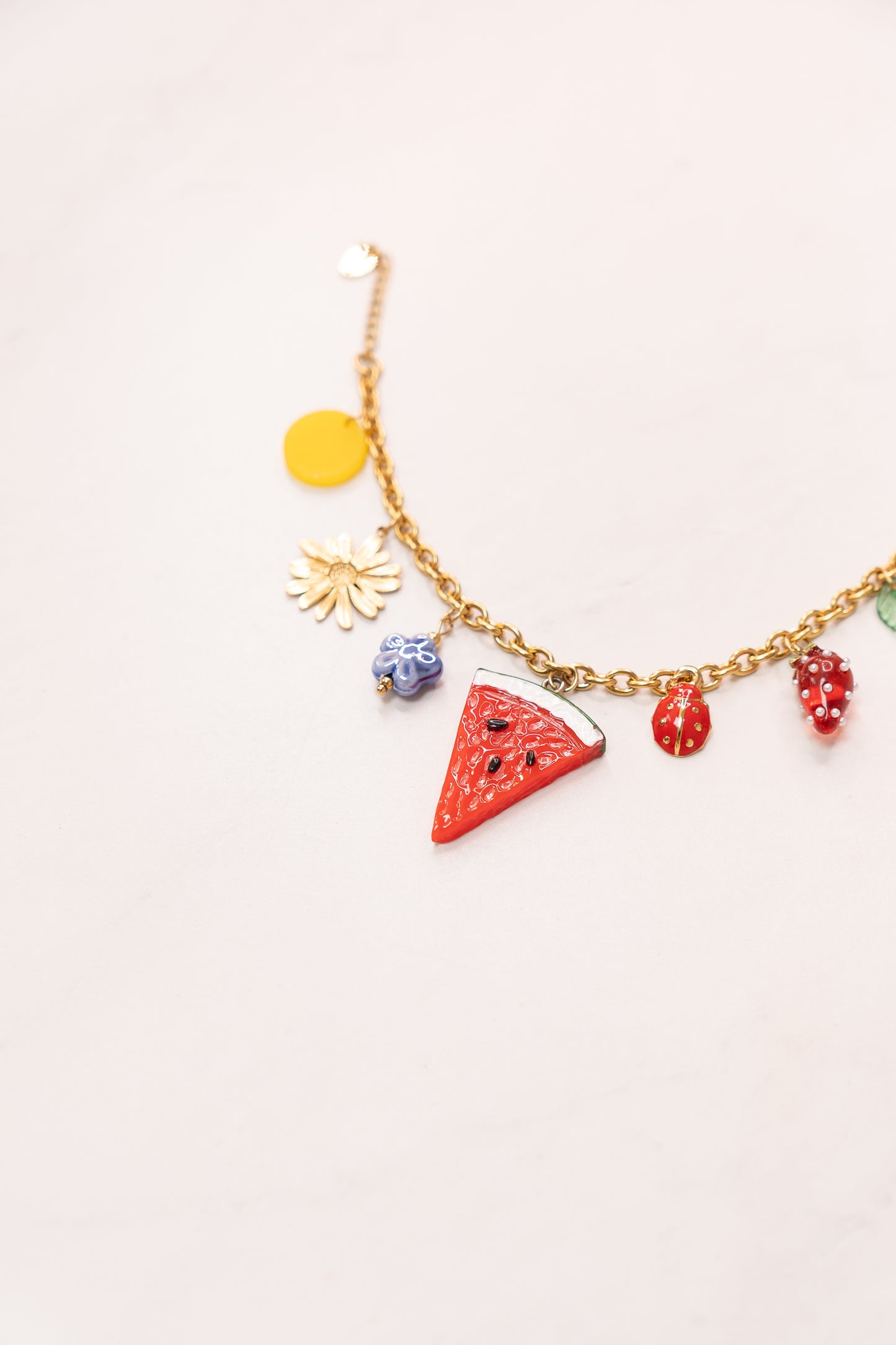 Olive Fruit Charm Bracelet In Gold