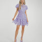 Flynn Puff Sleeve Lace Dress In Lilac