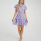 Flynn Puff Sleeve Lace Dress In Lilac