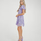 Flynn Puff Sleeve Lace Dress In Lilac