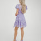 Flynn Puff Sleeve Lace Dress In Lilac