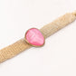 Olive Layered Chain Gemstone Bracelet In Pink