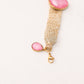 Olive Layered Chain Gemstone Bracelet In Pink