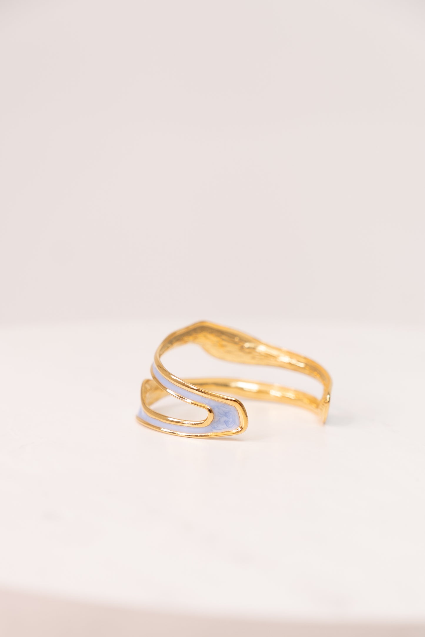 Olive Enamel Inset Bangle In Blue